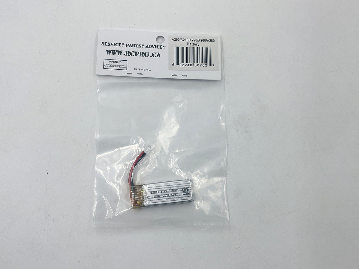 A290/A210/A220/A260/A250 3.7V(400MAH) 20C lipo Battery