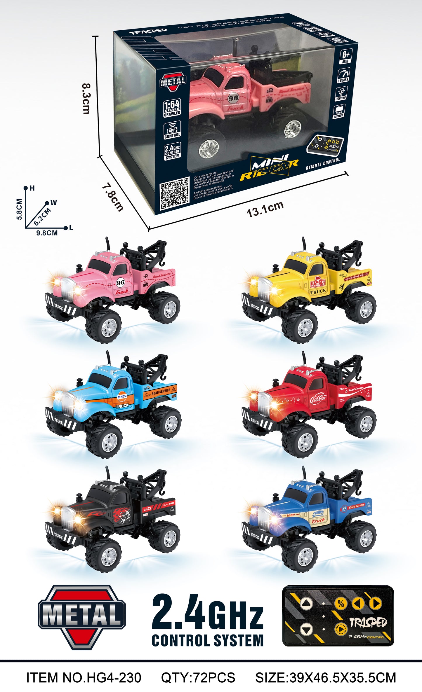 1:64 R/C Q-version Rescue Vehicle With APP control HG4-230