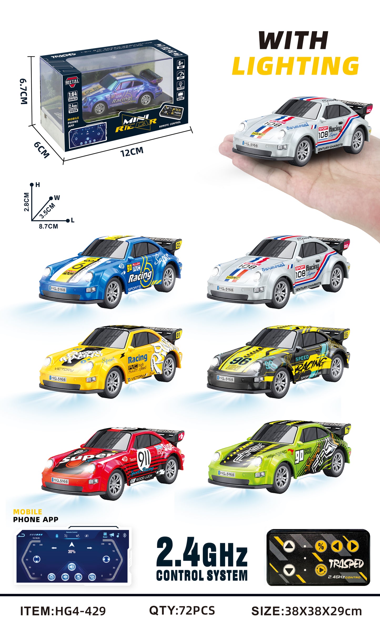 1/64 R/C Car with APP control - Porsche HG4-429