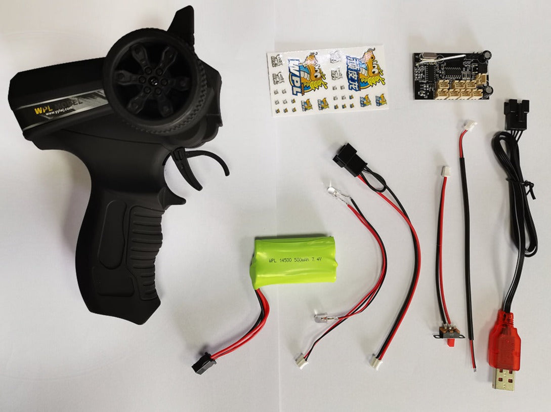WPL 1/16 Electronic Kit. Includes 2.4G remote, Battery, charger, ESC and Receiver ABC037