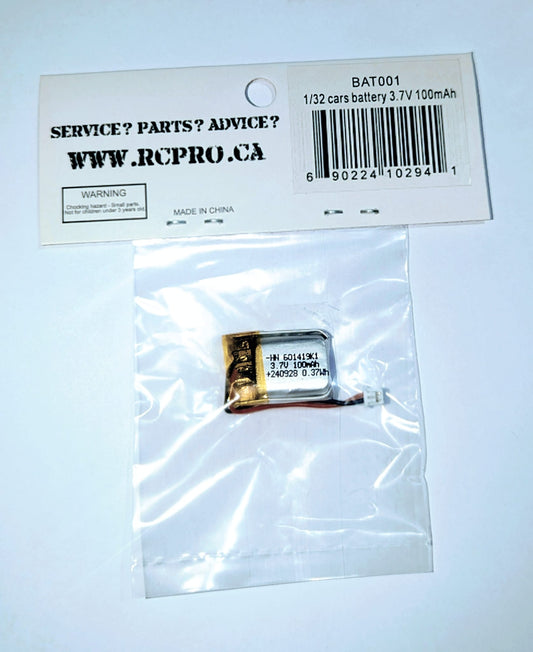 1/32 car battery 3.7V 100mAh BAT001