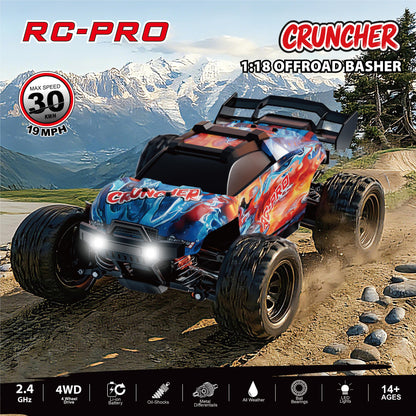 CRUNCHER – 1/18 RC truck with metal drive shaft, metal diffs and oil shocks