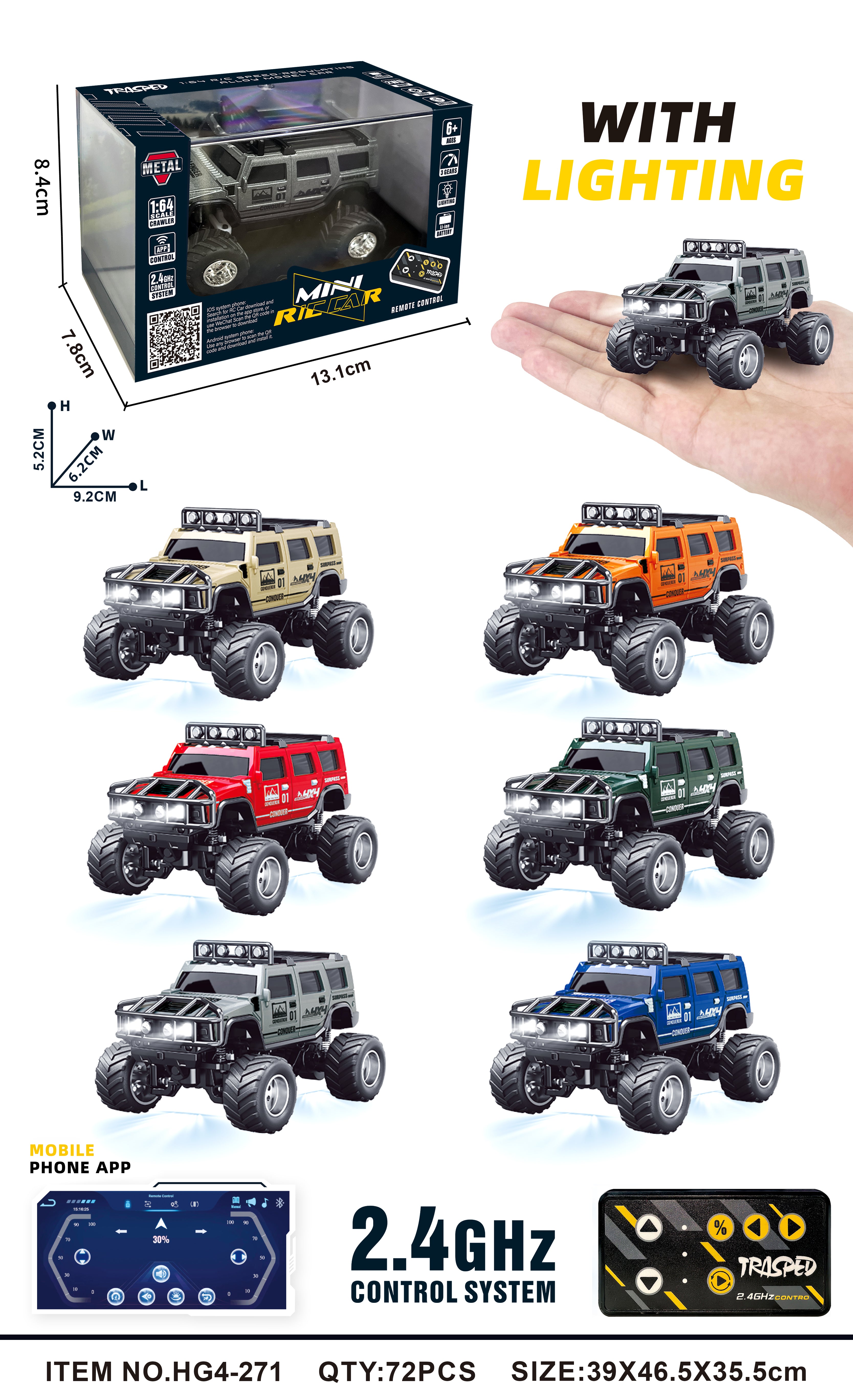 1:64 R/C Hummer RC Car With APP control HG4-271 – RC-PRO