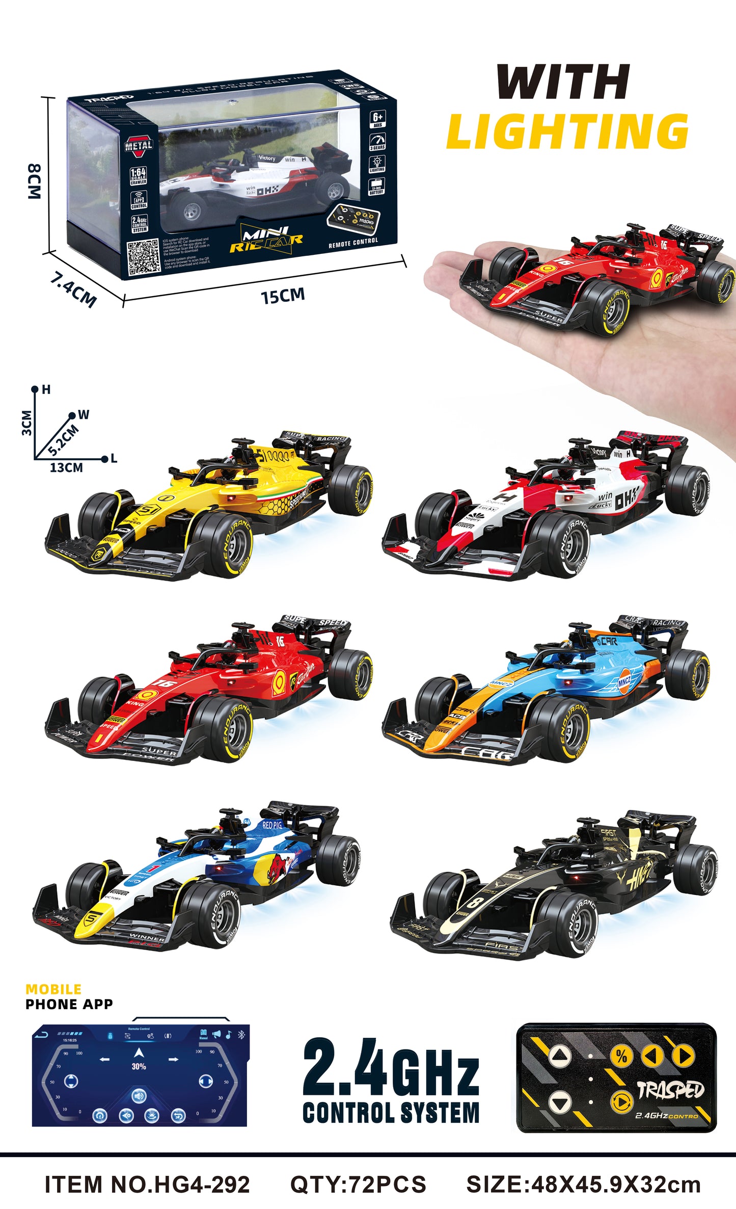 1:64 R/C Racing Car With APP control HG4-292