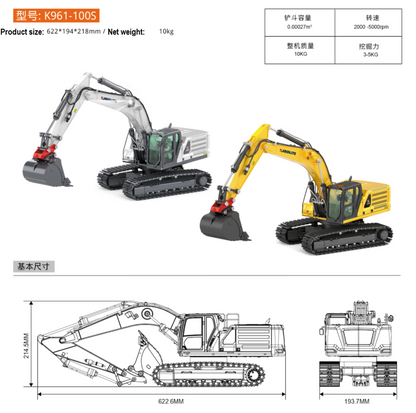 1/14 RTR RC FULL METAL Hydraulic Excavator K961-100