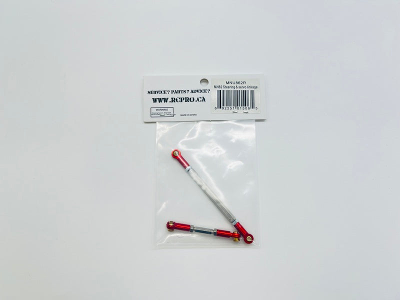 MN82 Steering & servo linkage - Red MNU862R