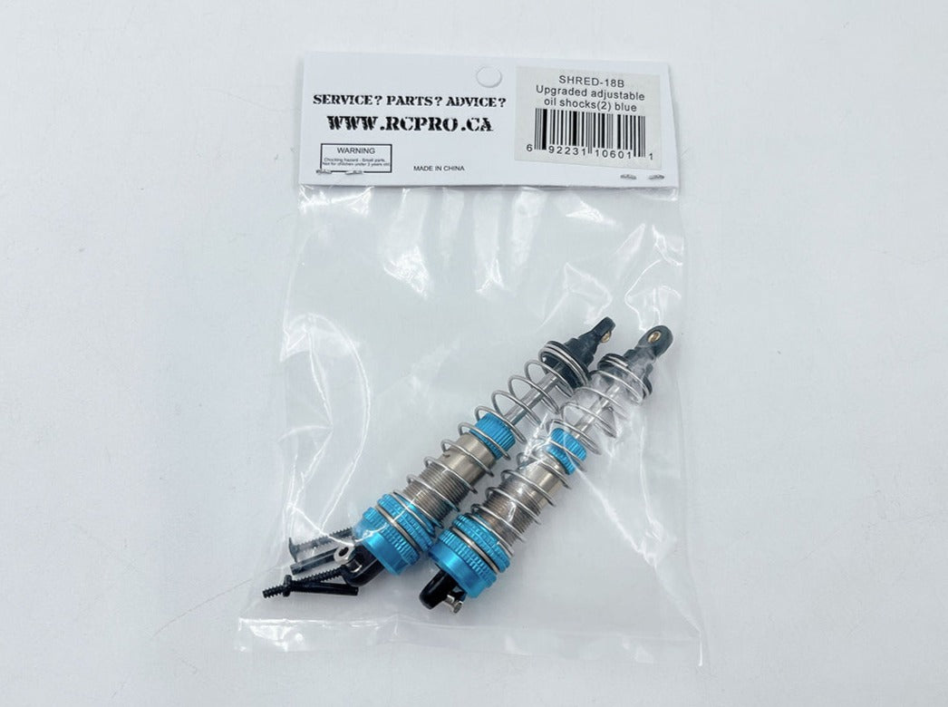 Upgraded adjustable oil shocks(2) BLUE SHRED-18B