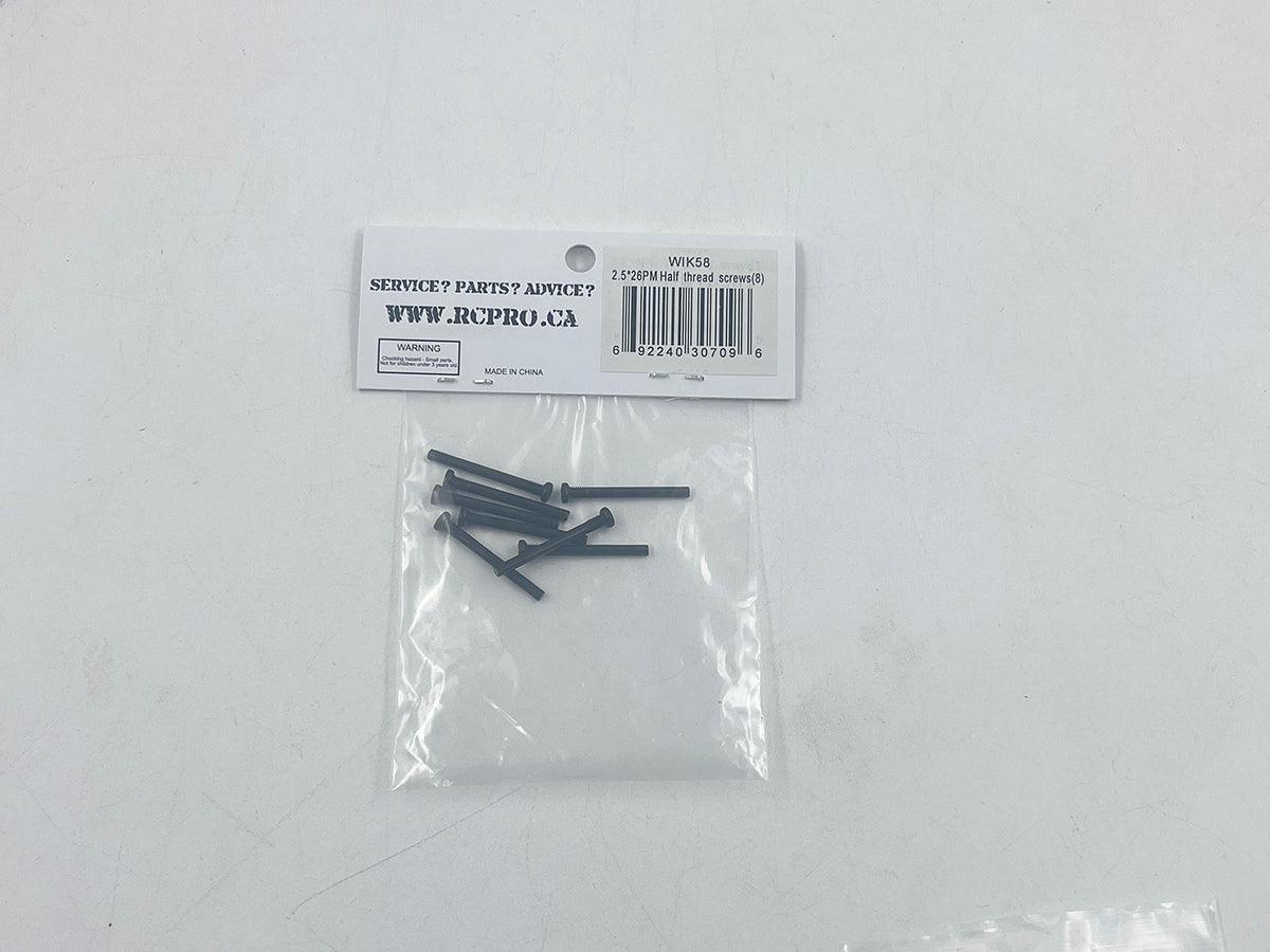 WIKKED 2.5*26PM Half thread screws(8) WIK58