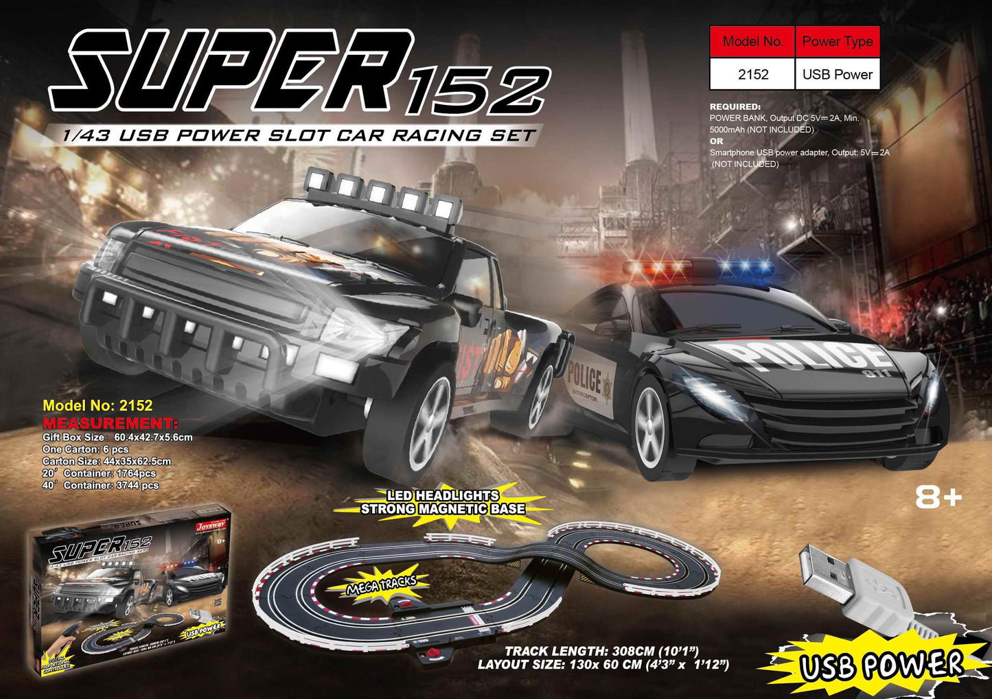 10' FIGURE-8 POLICE SET W-ROOFTOP LED  2152