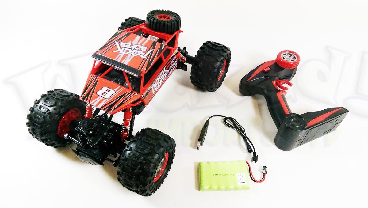 ROCK ROVER 5508 RED, REMOTE. BATTERY, USB CHARGER RC TOYS